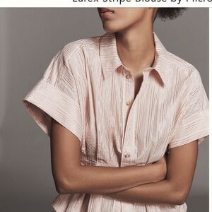 Pilcro Pink Lurex Stripe Blouse
